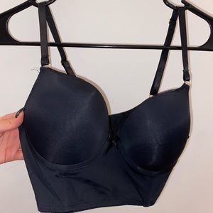 daisy fuentes black padded bralette crop corset.